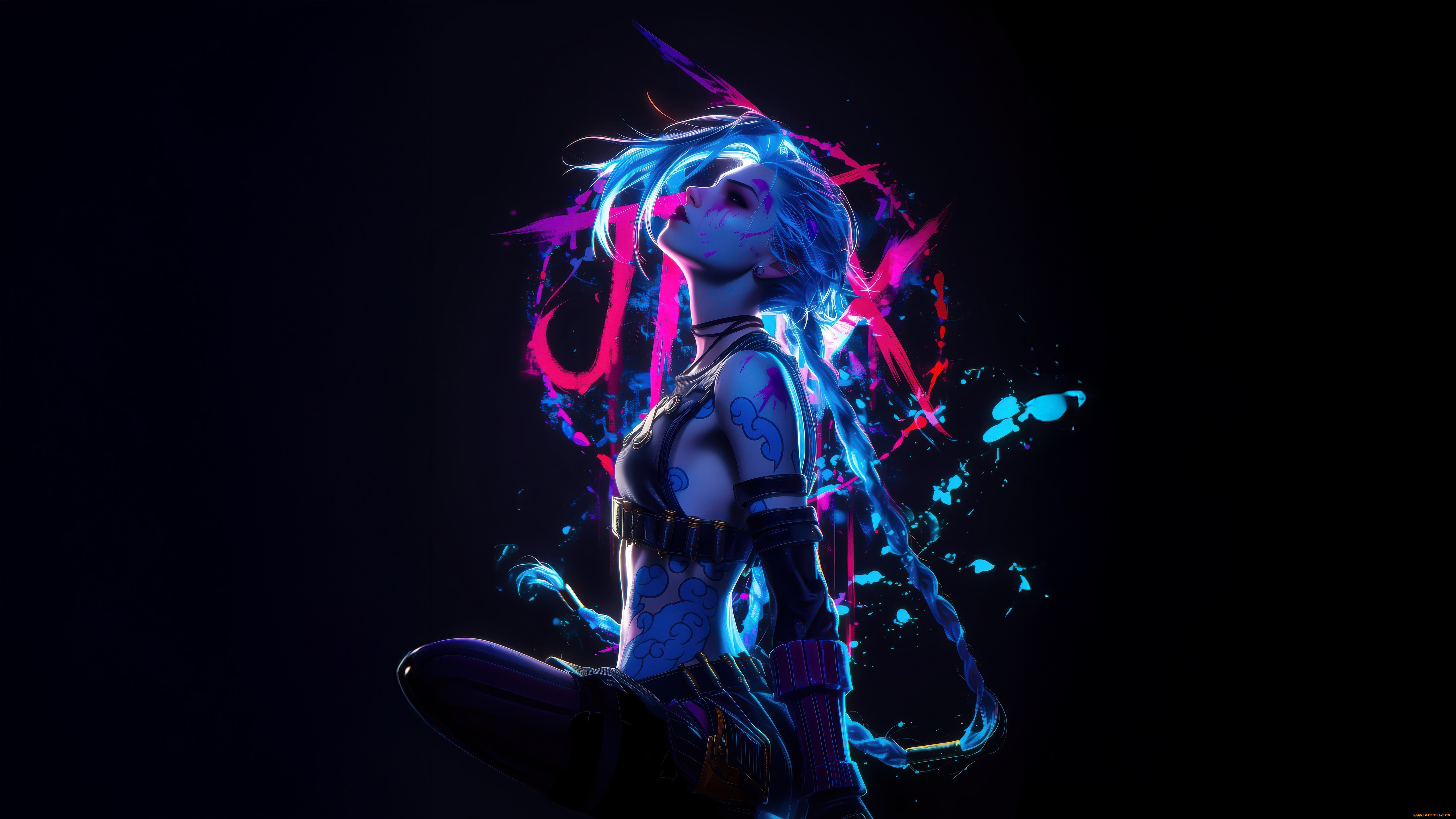 jinx arcane,  , league of legends, jinx, lol, league, of, legends, arcane, ai, art